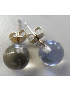 Cristal de roche, quartz boucles 8mm 2