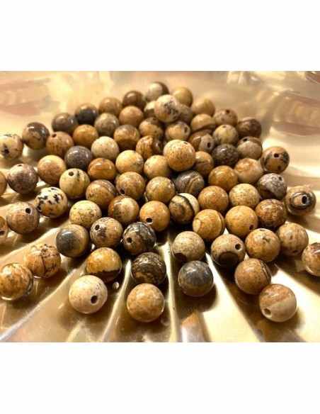 Jaspe jaune 8mm création bijoux