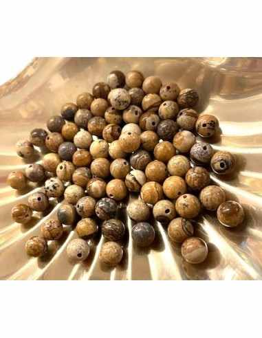 Jaspe jaune 8mm création bijoux