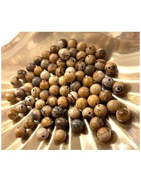 Jaspe jaune 8mm création bijoux