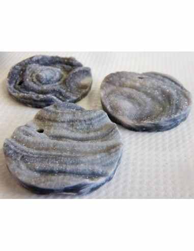 Calcedoinre rosette, agate rosette pendentif