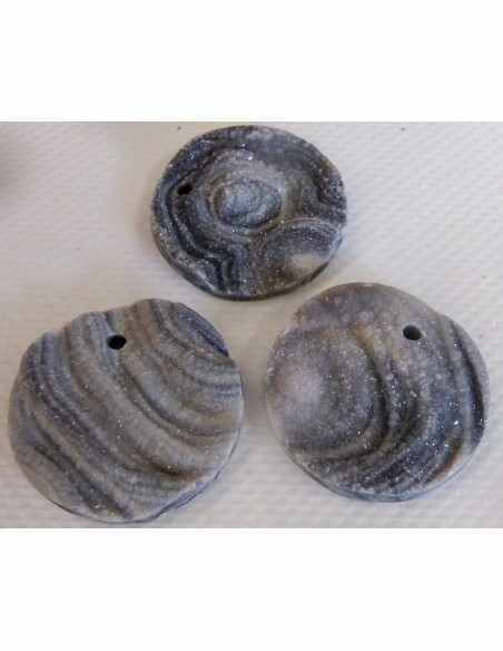 Calcedoinre rosette, agate rosette pendentif Calcedoinre rosette, agate rosette pendentif