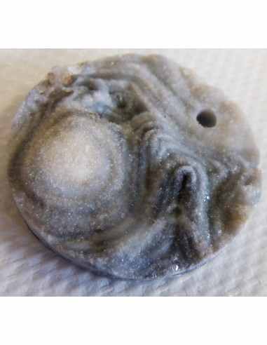 Calcedoinre rosette, agate rosette pendentif