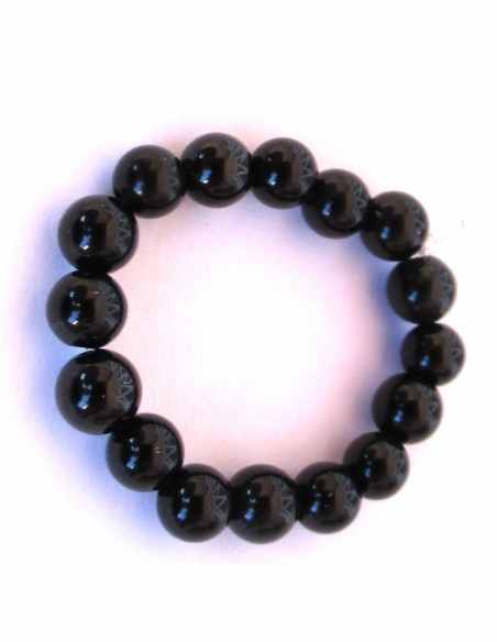 Anneau obsidienne noire 4mm