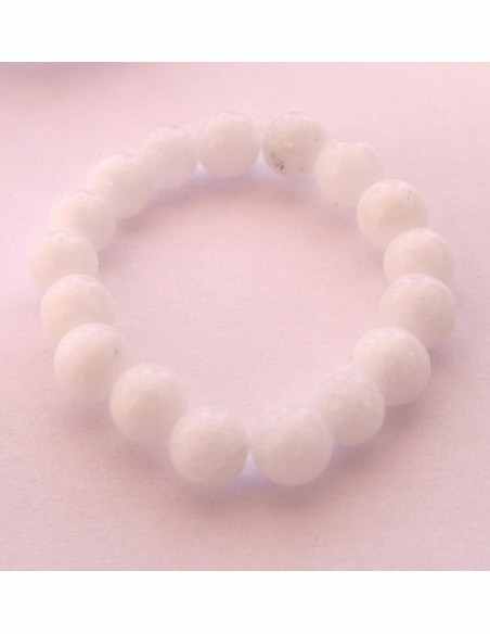 Anneau agate blanche 4mm