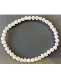 Bracelet agate blanche 4mm