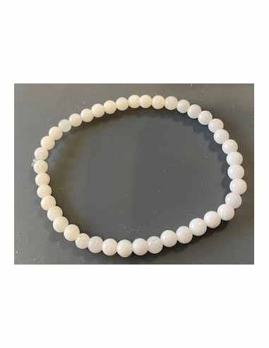 Bracelet Jade blanche 4mm