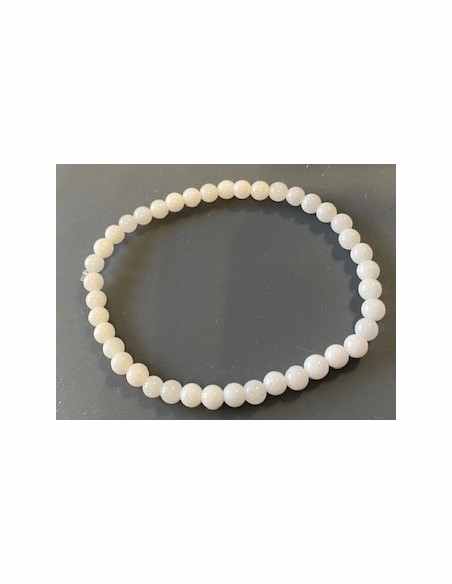 Bracelet Jade blanche 4mm