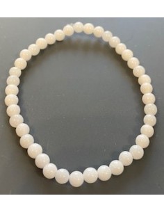 Bracelet Jade blanche 4mm