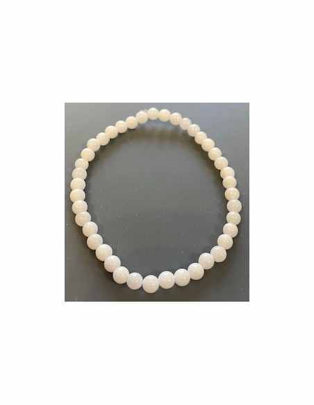 Bracelet Jade blanche 4mm