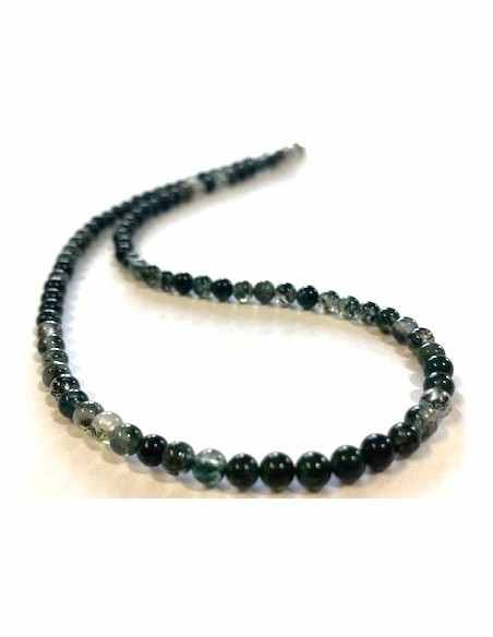 Collier agate mousse 4mm