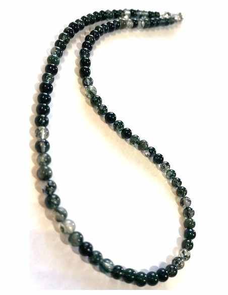 Collier agate mousse 4mm