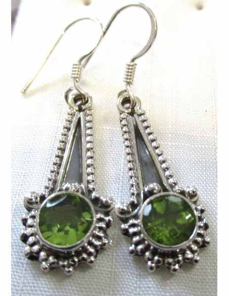 Boucles d'oreilles péridots gemmes