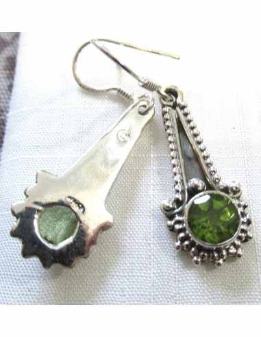 Boucles d'oreilles péridots gemmes