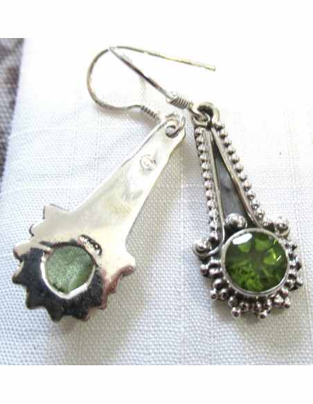 Boucles d'oreilles péridots gemmes