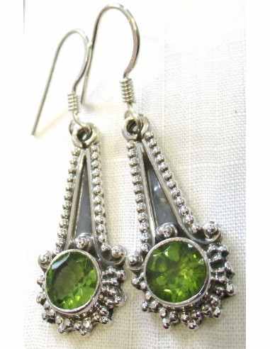 Boucles d'oreilles péridots gemmes