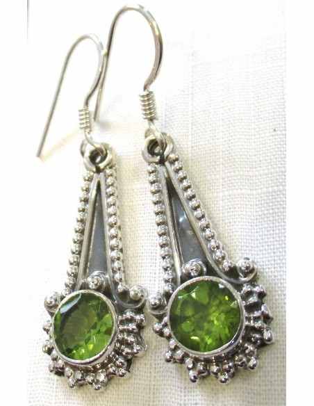 Boucles d'oreilles péridots gemmes