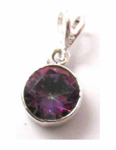 Pendentif en topaze mystique monté en argent.