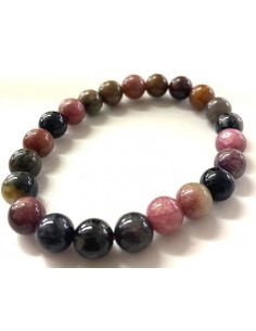 Bracelet tourmalines couleurs 10mm 2