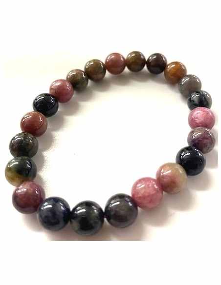 Bracelet tourmalines couleurs 10mm