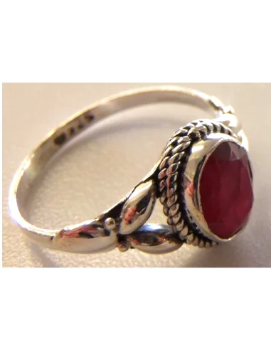 Rubis bague argent