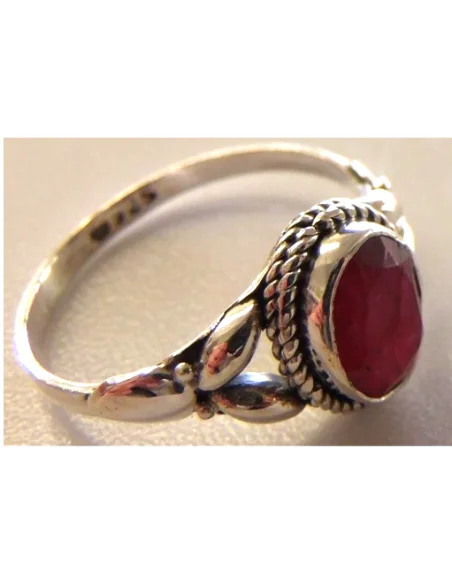 Rubis bague argent