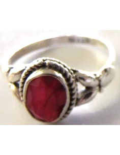 Rubis bague argent