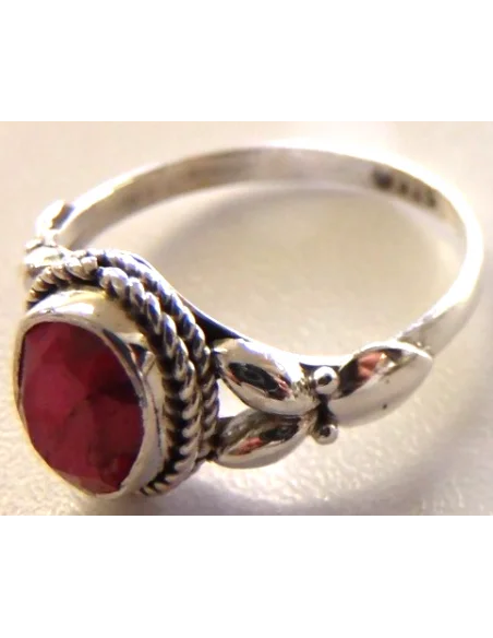 Rubis bague argent
