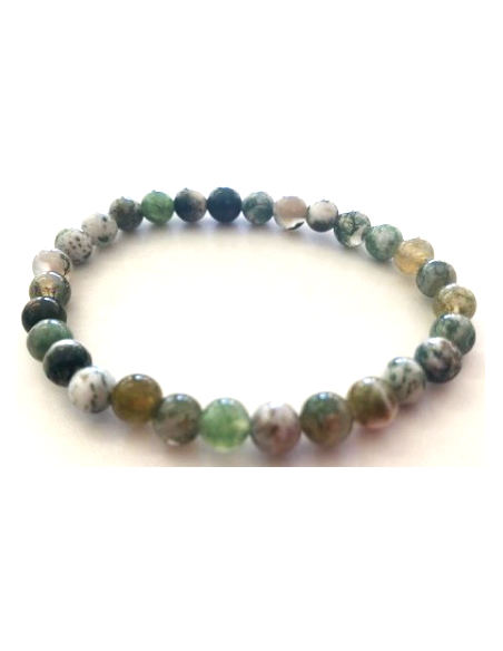 Bracelet Agate mousse 6mm Bracelet Agate mousse 6mm