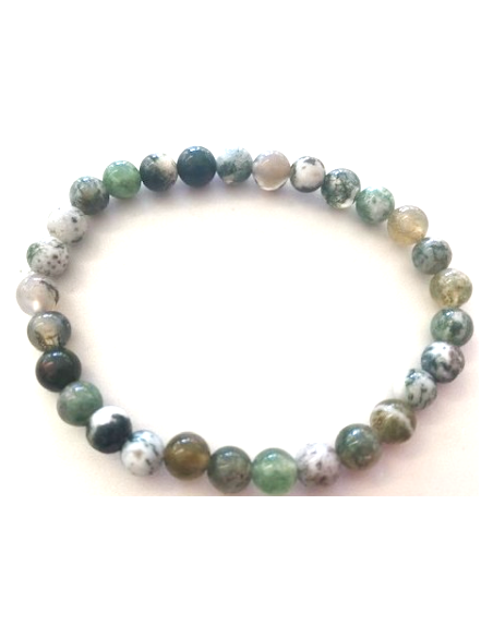 Bracelet Agate mousse 6mm Bracelet Agate mousse 6mm