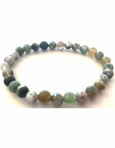 Bracelet Agate mousse 6mm Bracelet Agate mousse 6mm