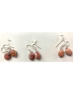Boucles rhodochrosite argent 2