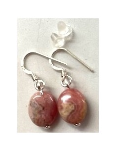 Boucles rhodochrosite argent