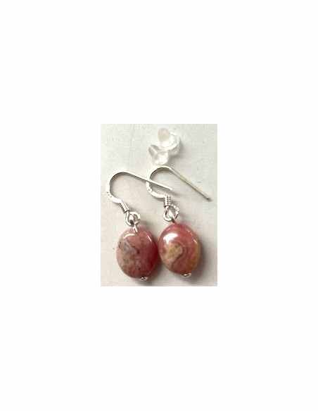 Boucles rhodochrosite argent