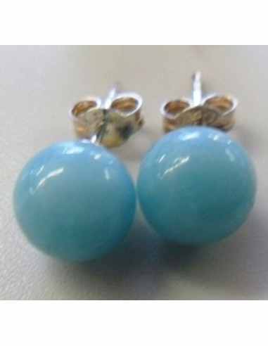 Boucles Amazonite 8mm argent