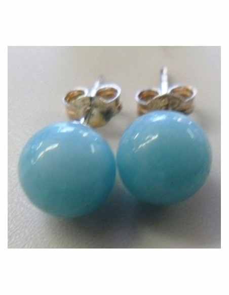 Boucles Amazonite 8mm argent