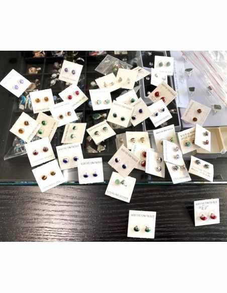 Boucles d'oreilles pierres pouces 5mm