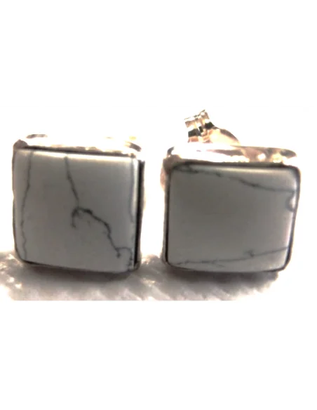 Howlite Boucles pouces carrés