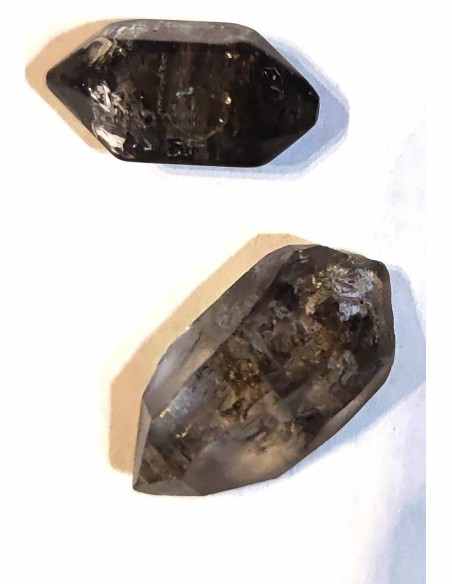 Quartz fumé bipoint pendentif