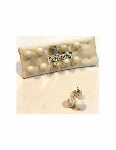 Boucles howlite 6mm pouce