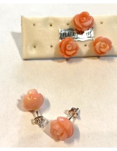 Boucles corail rose fleur 2