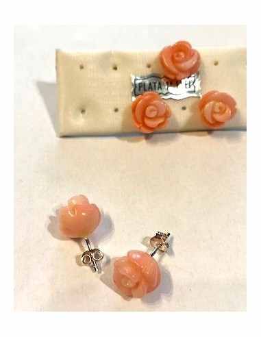Boucles corail rose fleur