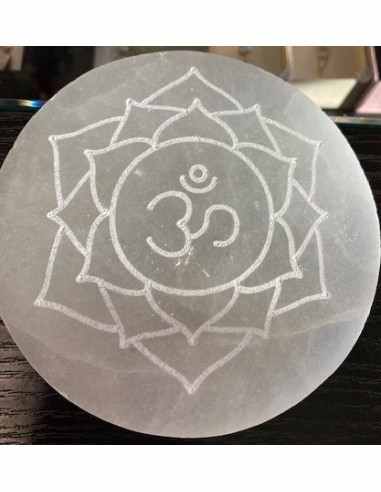 Plateau sélénite gravée