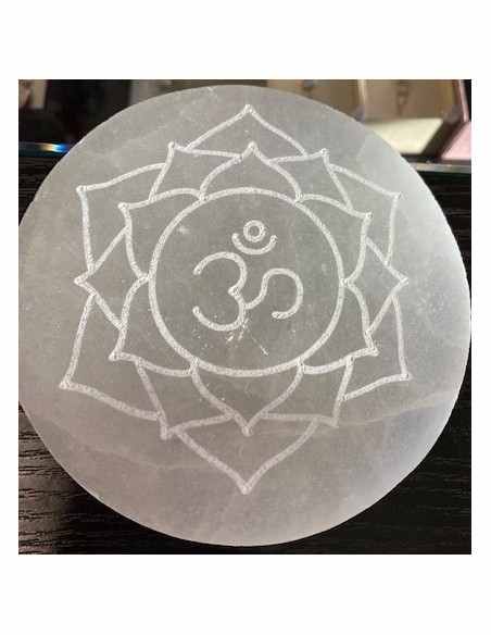 Plateau sélénite gravée