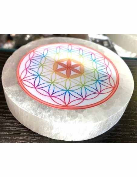 Plateau sélénite gravée