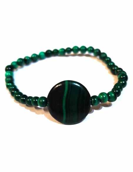 Bracelet malachite 15mm