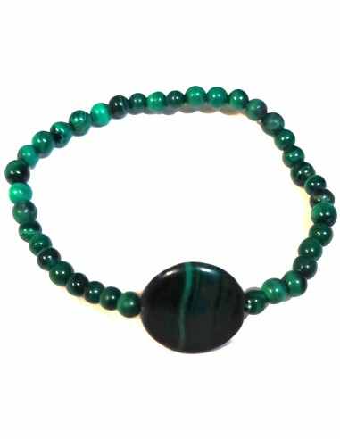 Bracelet malachite 15mm