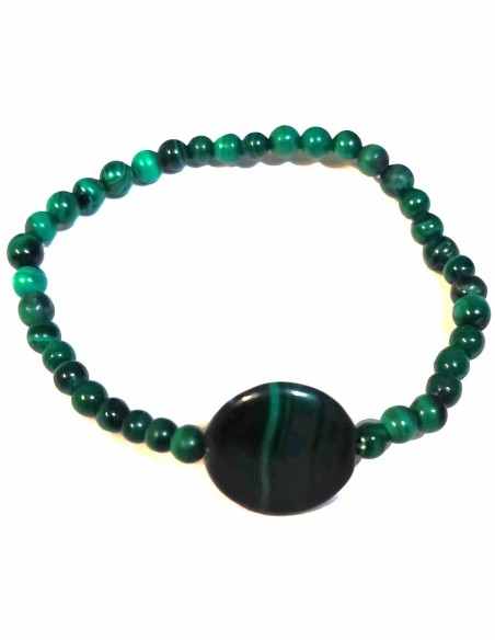 Bracelet malachite 15mm