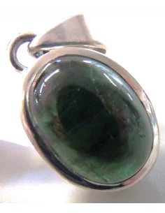 Pendentif tourmaline verte argent