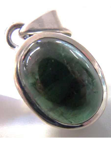 Pendentif tourmaline verte argent